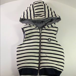 Petit Bateau quilted Breton style hoodie vest